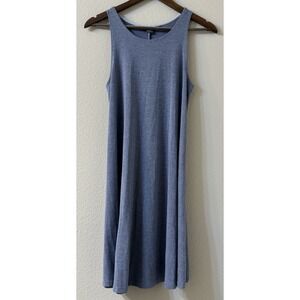 Free Fly Flex Tank Dress Medium Blue Bamboo Comfort Travel Sleeveless Flowy